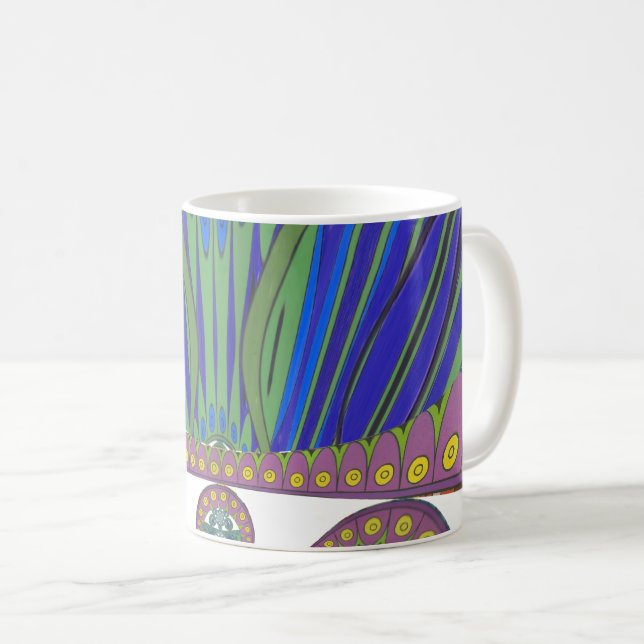 Mug Art Décoratif Bleu d'Afrique Design Imprimer (Devant droit)