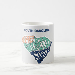 Mug Art des mots du surnom de Caroline du Sud