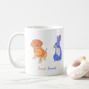 Mug Art Design Illustré Chien Et Lapin