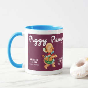 Mug Art d'étiquette de caisse de fruits vintage avec d