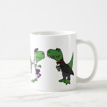 Art drôle de mariage de jeunes mariés de dinosaure
