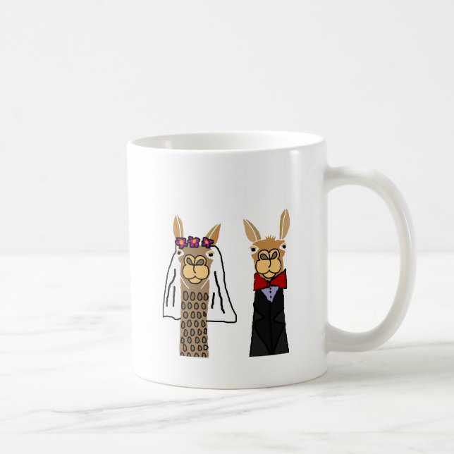 Mug Art drôle de mariage de jeunes mariés de lama (Droite)
