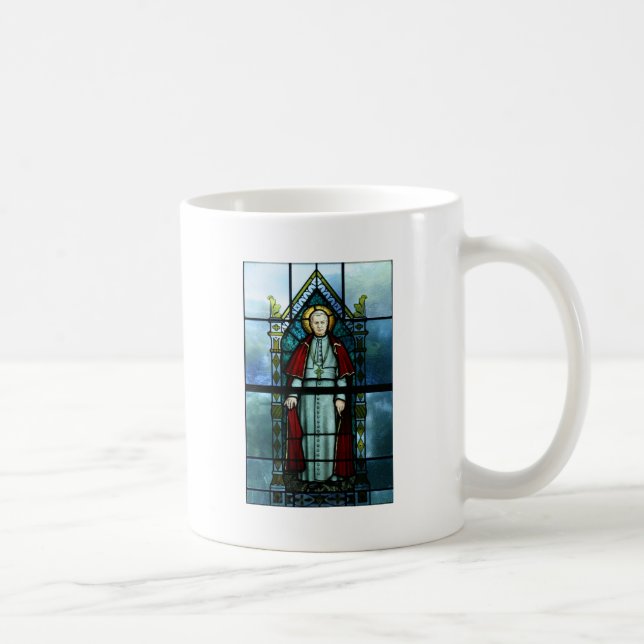 Mug Art en verre souillé de pape Saint Pius X (Droite)