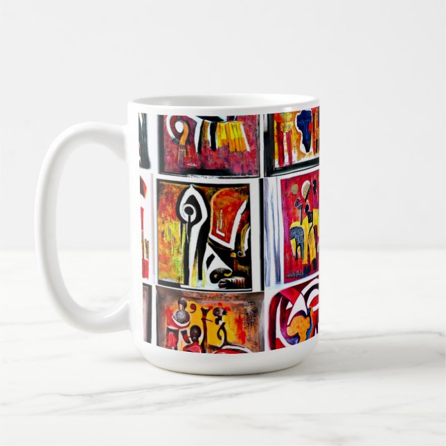 Mug Art ethnique africain peinture Abstraite (Gauche)