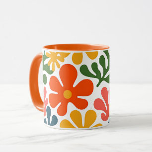 Mug Art floral abstrait coloré Matisse rétro