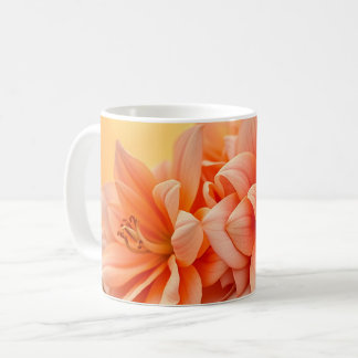 Mug Art floral aquarelle au coucher de soleil doré