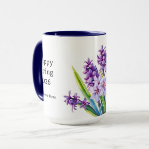 Mug Art floral de printemps à jacinthe violette vintag