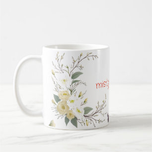 Mug art floral en spirale pastel