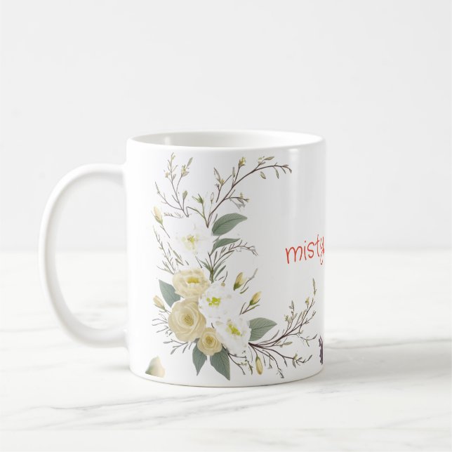 Mug art floral en spirale pastel (Gauche)
