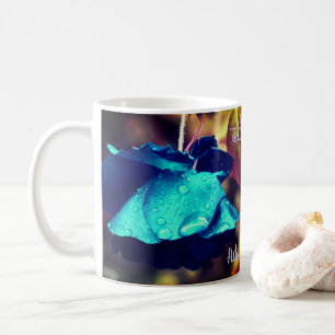 Mug Art Floral Rose bleu personnalisé 