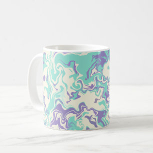 Mug Art fluide abstrait avec des vagues violettes et c