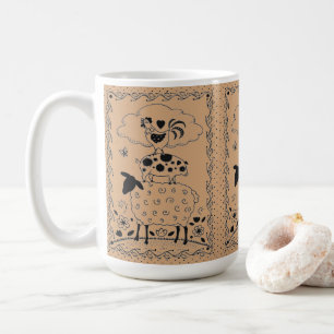 Mug ART FOLAIRE ANIMAUX DE FERME MOULER PIG ROOSTER Pr