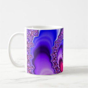 Mug Art fractal en spirale rose violet et bleu