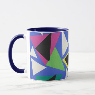 Mug Art géométrique abstrait découpé bleu de Matisse