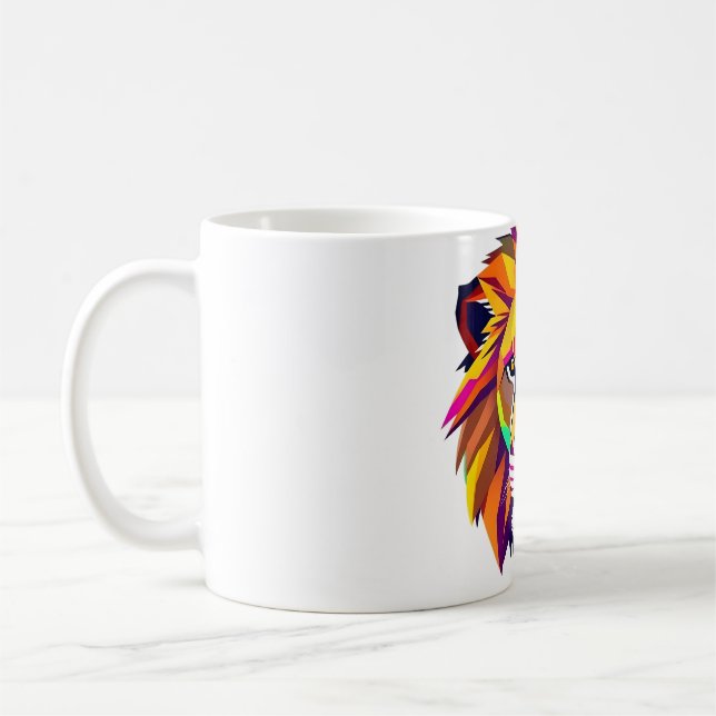 Mug Art géométrique de la tête de lion (Gauche)
