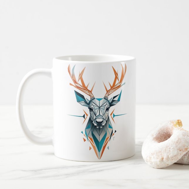 Mug Art géométrique des cerfs | Conception moderne de  (Avec donut)