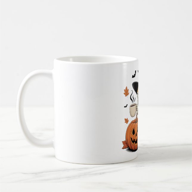 Mug Art Halloween de sorcière de dragon barrée (Gauche)