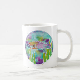 Mug Art hawaïen de batik de poissons de Wrasse de