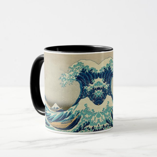 Mug Art japonais - Surf Geyser/Grande vague au large d (Devant gauche)