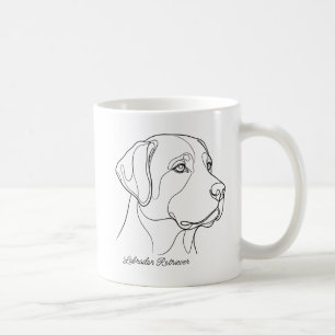 Mug Art linéaire minimaliste monochrome de Labrador Re