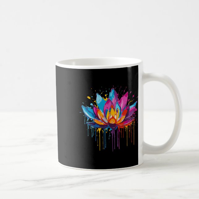 Mug Art Lotus, Éclaboussures de peinture, Yoga  (Droite)