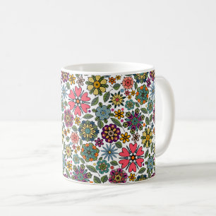 Mug Art Motif moderne Retro Floral Dessin