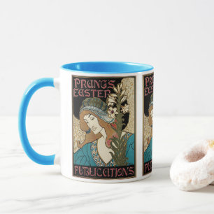 Mug Art Nouveau ancien, publications de Pâques de Pran