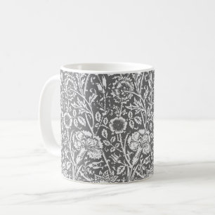 Mug Art Nouveau Carnation Damas, gris / gris