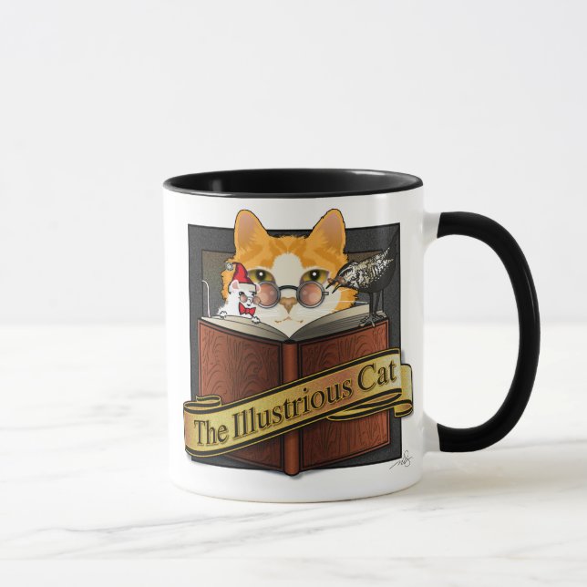 Mug Art Nouveau Chat Illustre (Droite)