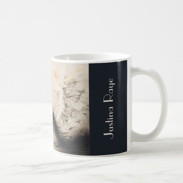Mug Art Nouveau Femme Greyhounds Louis Icart Nom (Droite)