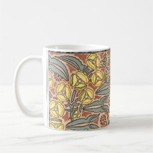 Mug Art Nouveau Floral vintage, Fleurs Arrowhead