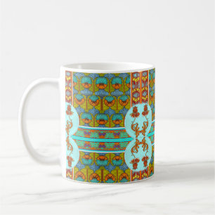 Mug Art nouveau floral vintage textile art verneuil
