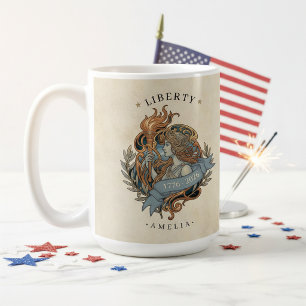 Mug Art Nouveau Lady Liberty USA 250 Motif ID1303