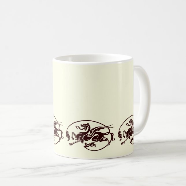 Mug Art nouveau Magic Dragon Design (Devant droit)