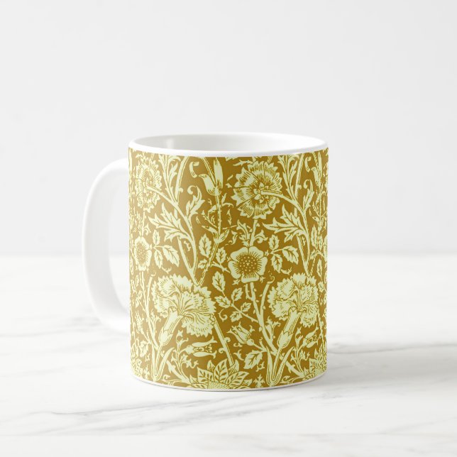Mug Art Nouveau oeillet, moutarde or et jaune (Devant gauche)