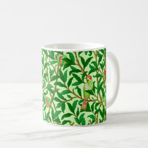 Mug Art Nouveau Oiseau et Grenade, Vert Citron