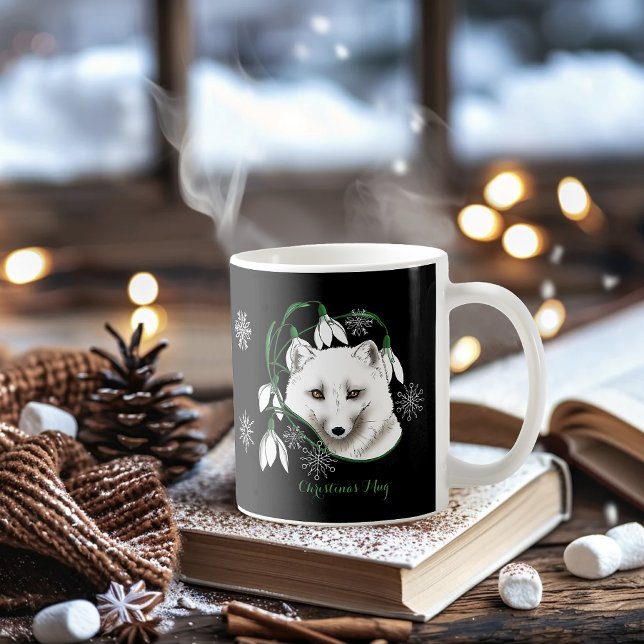 Mug Art Nouveau Renard blanc arctique (Créateur téléchargé)
