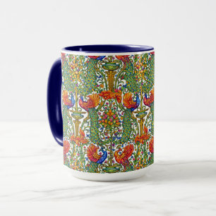 Mug Art Nouveau Rétro Paons & Fruits par Walter Crane