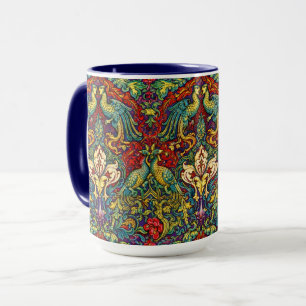 Mug Art Nouveau Rétro Paons & Oiseaux par Walter Crane