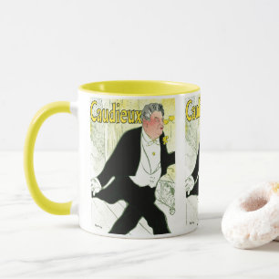 Mug Art Nouveau vintage, Caudieux par Toulouse Lautrec
