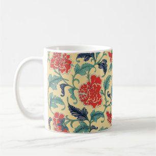Mug Art Nouveau Vintage Chinoiserie Fleurie Rouge Chin