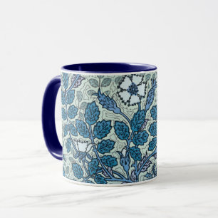 Mug Art Nouveau vintage, fleurs de rose sauvage dans u