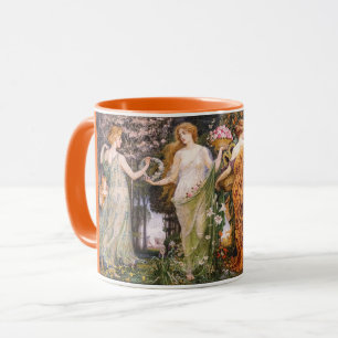 Mug Art Nouveau vintage Quatre saisons par Walter Cran