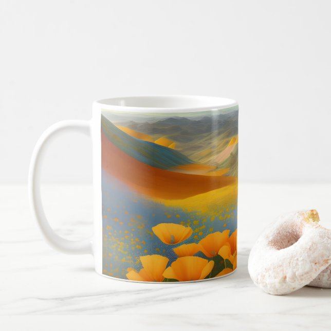 Mug Art numérique Dreamy Poppies (Avec donut)
