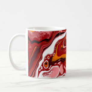 Mug Art numérique Fluide Personnalisé Bourgogne Blanc