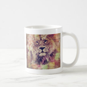 Mug Art numérique Lion en bois de printemps
