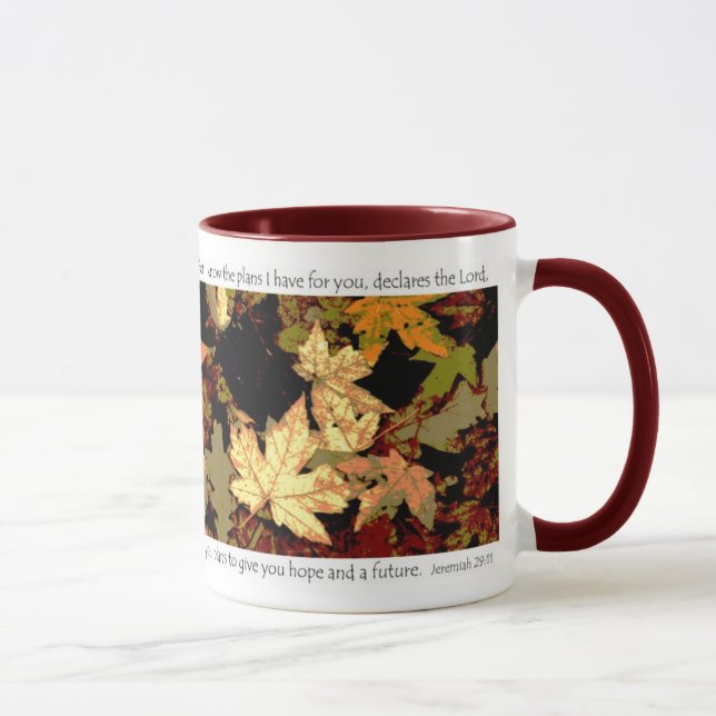 Mug Art original de photo de mosaïque de feuille de (Droite)
