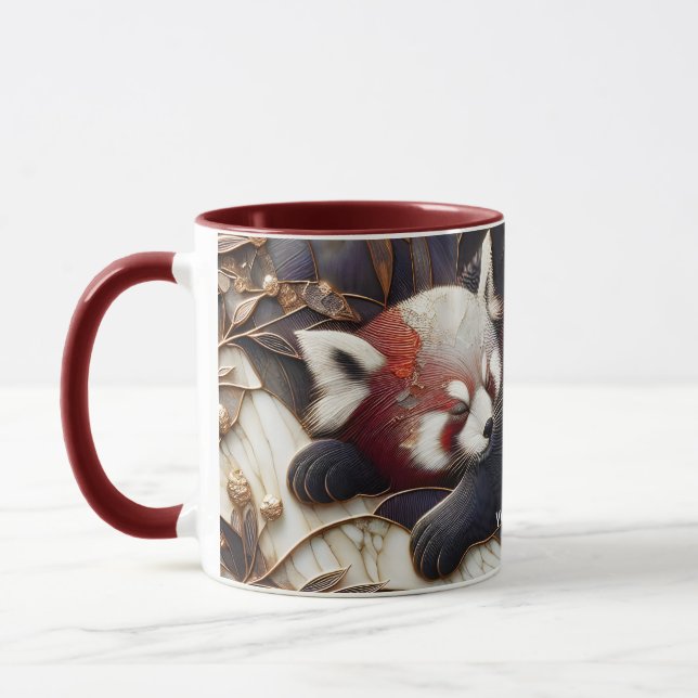 Mug Art Panda Rouge Imaginaire mignon (Gauche)