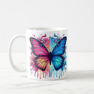 Mug Art Papillon Vibrant : Ailes Gradientes, Florales