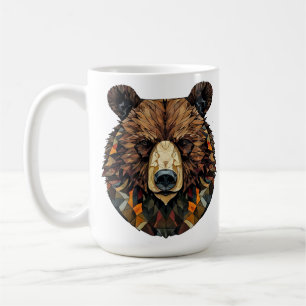 Mug Art polygonal d'un visage d'ours